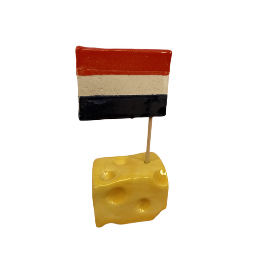 Ceramic wall sculpture - Dutch Cheese cube