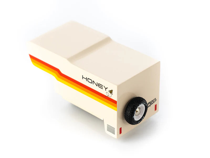 retro style wooden honeybee camper
