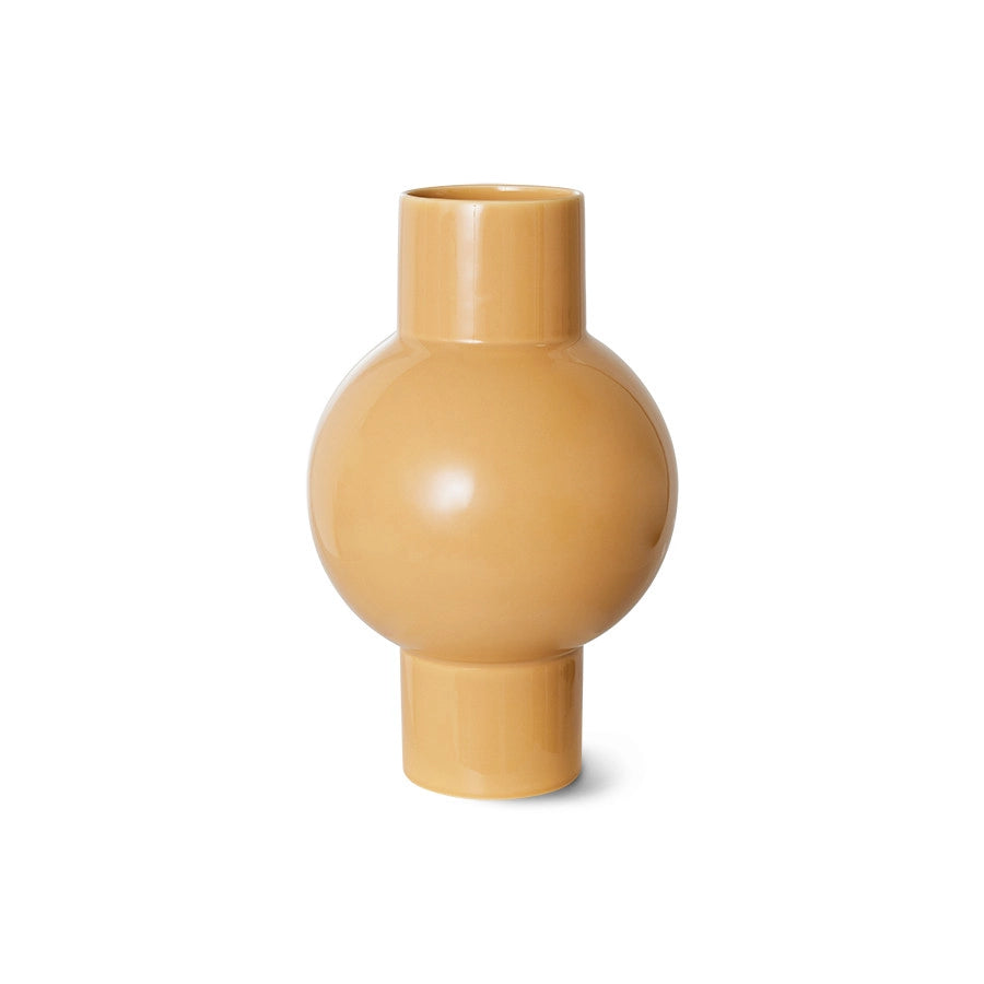 cappuccino colored stoneware vase