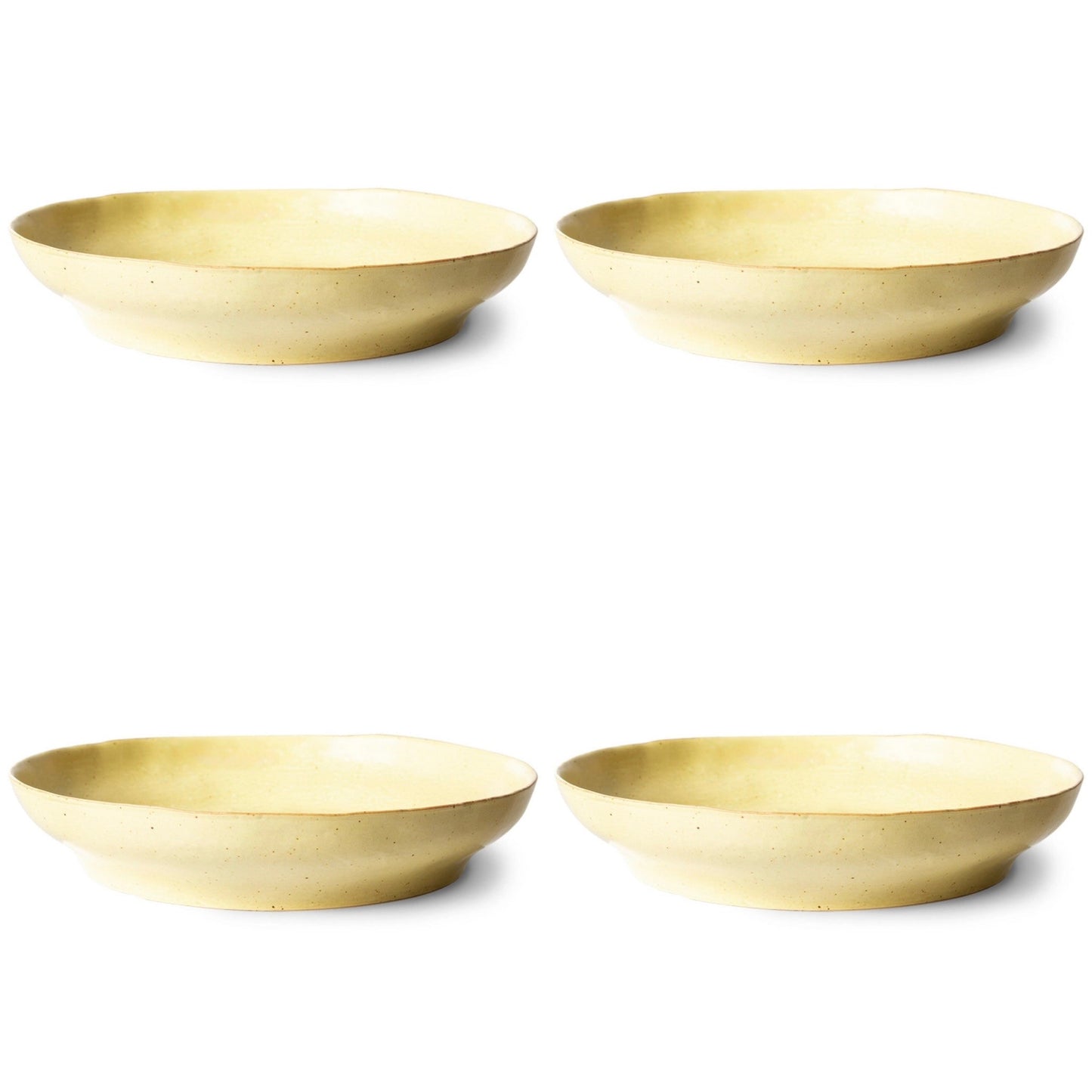 4 deep yellow with brown pasta plates