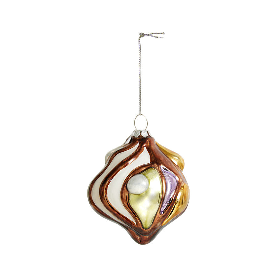 artistic Christmas ornament in warm colors