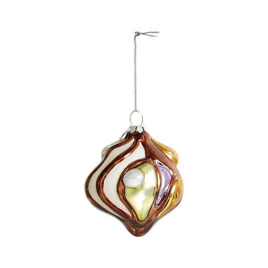 artistic Christmas ornament in warm colors