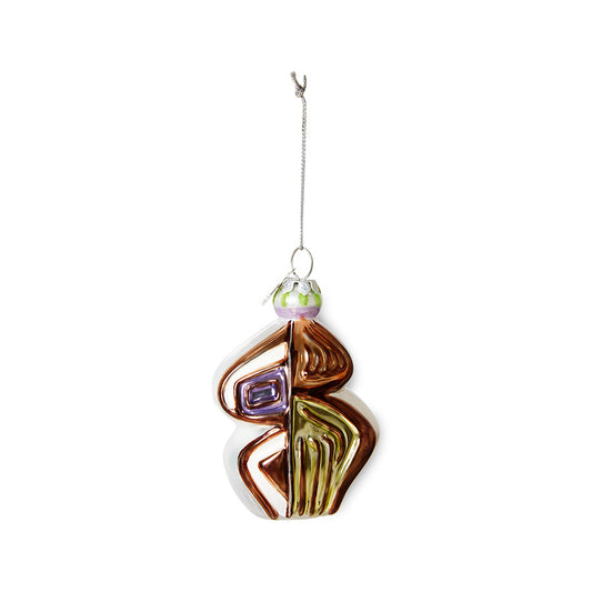 artistic multicolored Christmas ornament in warm colors
