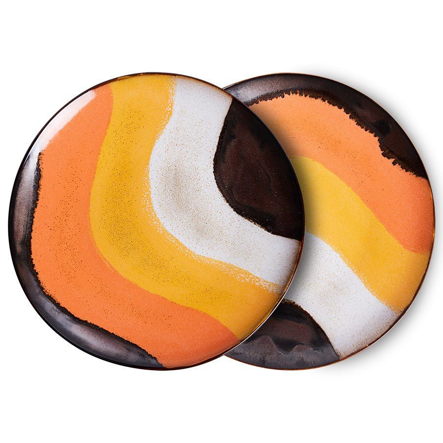 retro wave dinner plates