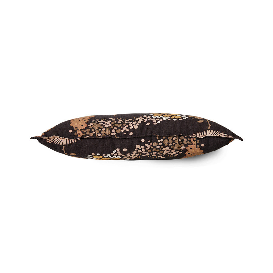 vintage inspired lumbar pillow with flower print