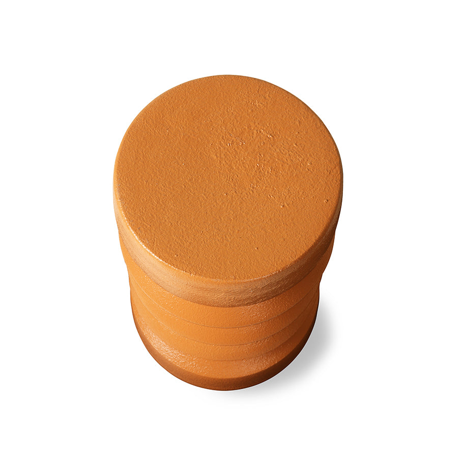 orange color terracotta side pillar table