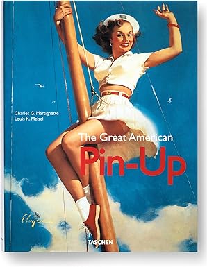 Book cover of 'The Great American Pin-Up' featuring a woman on a sailboat with a blue sky background.
