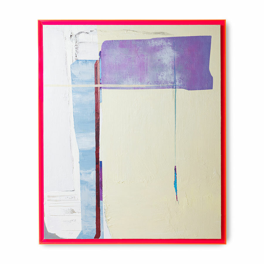 abstract painting on canvas with neon acrylic frame