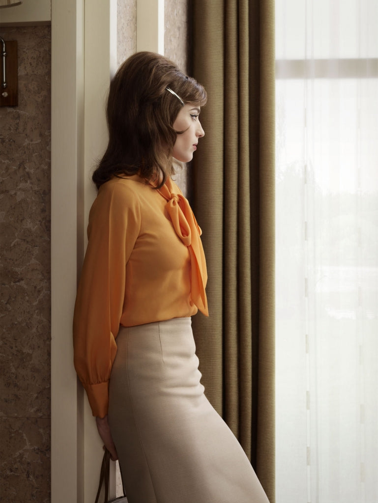 erwin olaf grief sseries portrait of caroline, woman with orange blouse