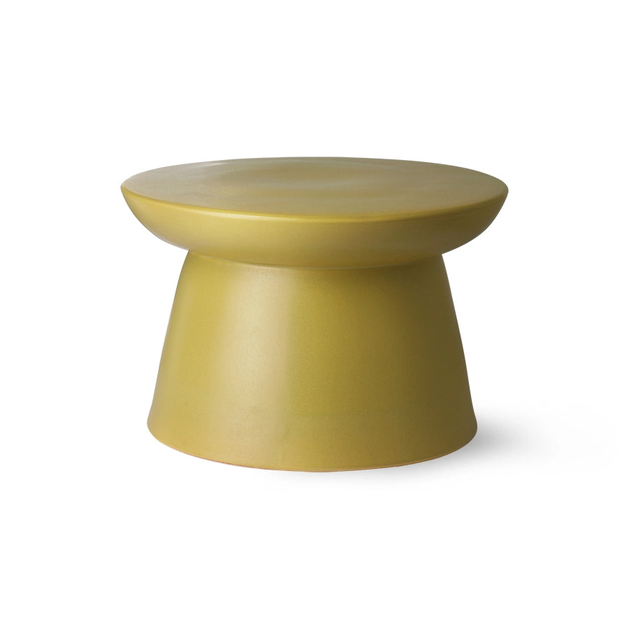 green earthenware accent table
