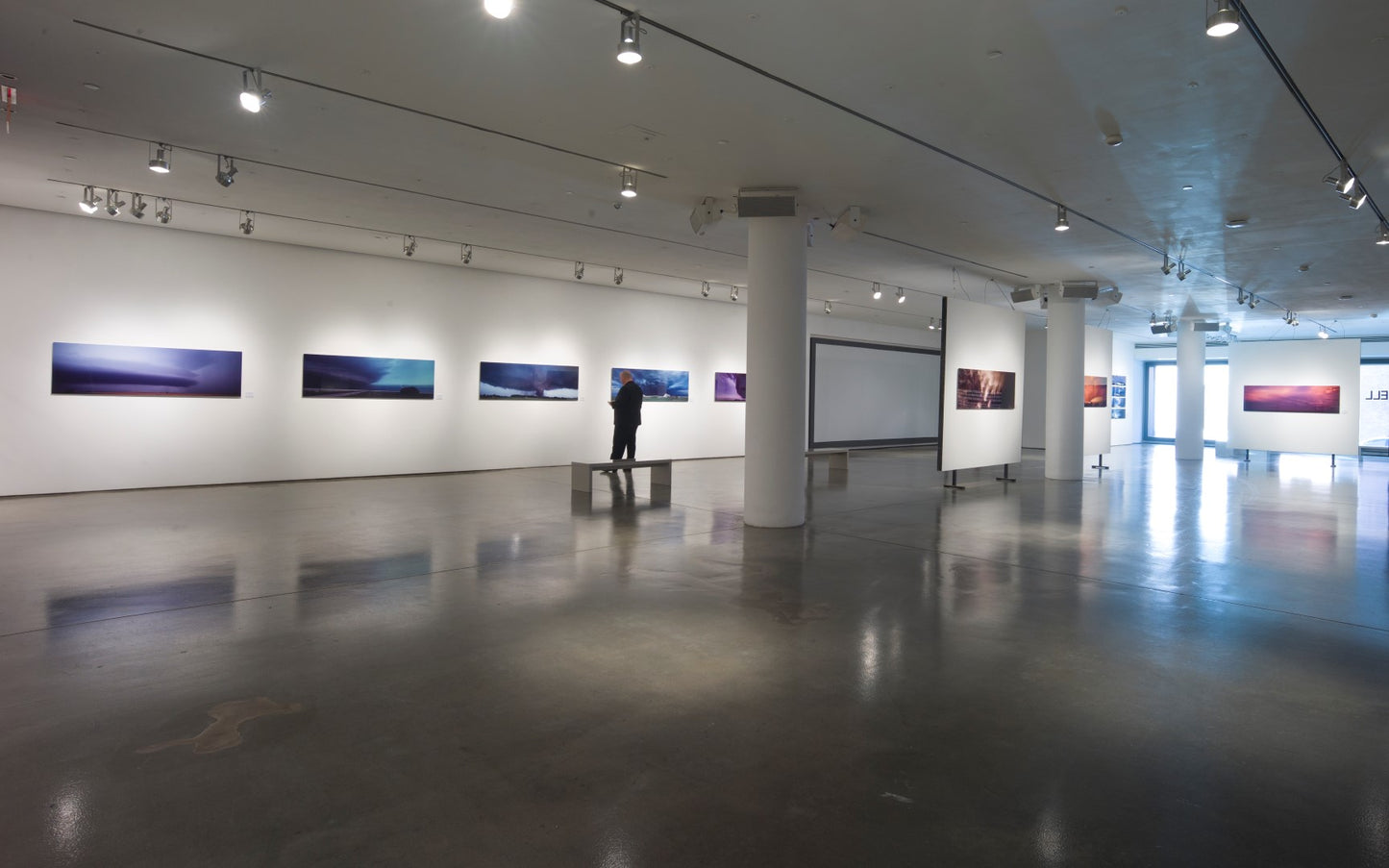 gallery shot of display of photos of supercells and tornados