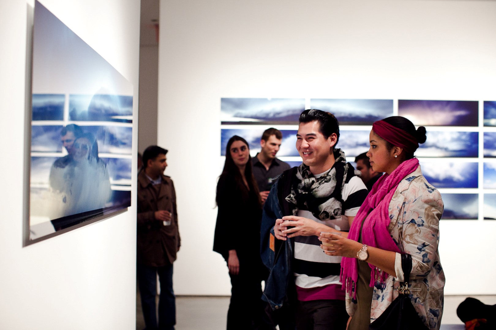 gallery shot of display of photos of supercells and tornados