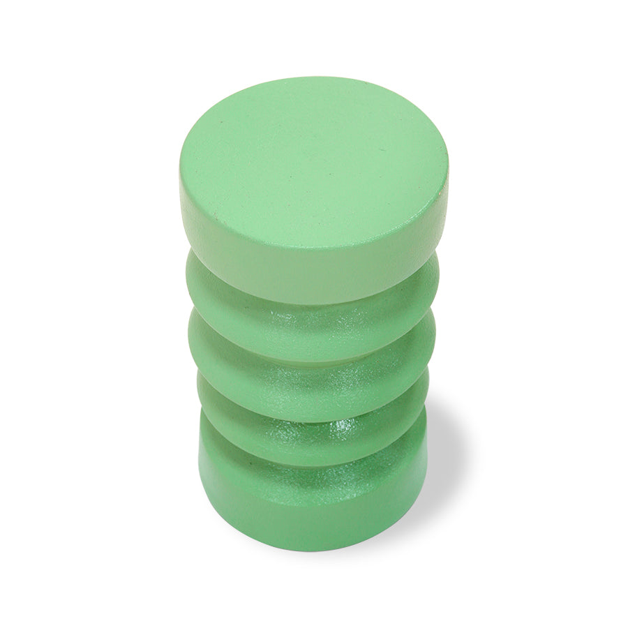 green zigzag stoneware design accent table