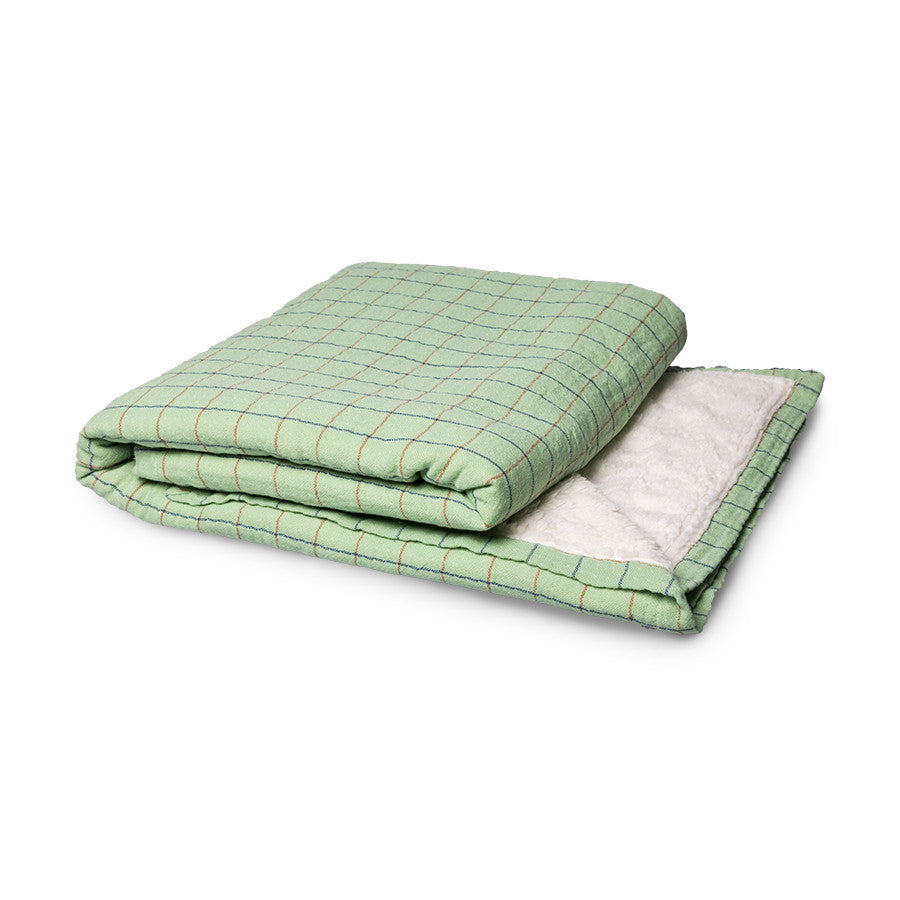 green Sherpa throw blanket