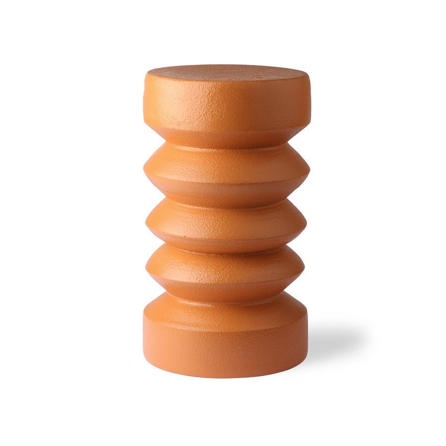 Stoneware accent table - terracotta