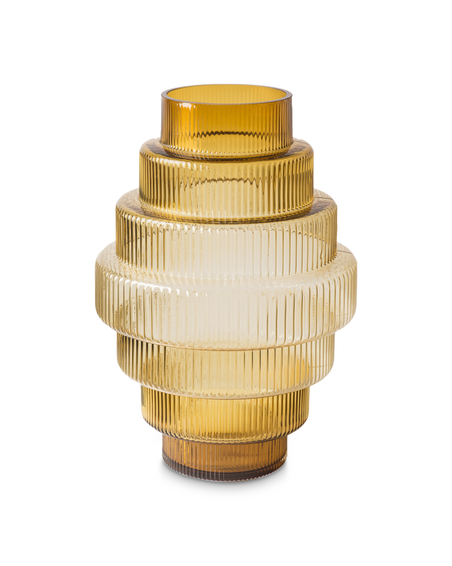 Gold textured vase on a white background