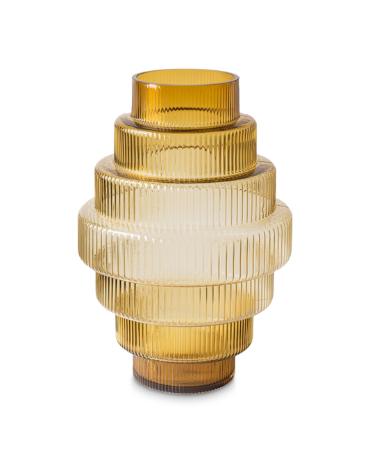 Gold textured vase on a white background