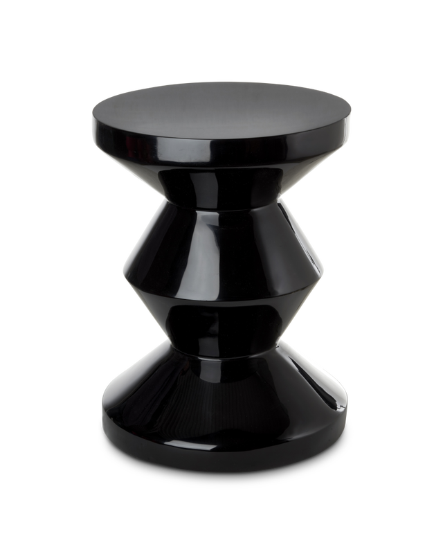 Black geometric stool on a white background