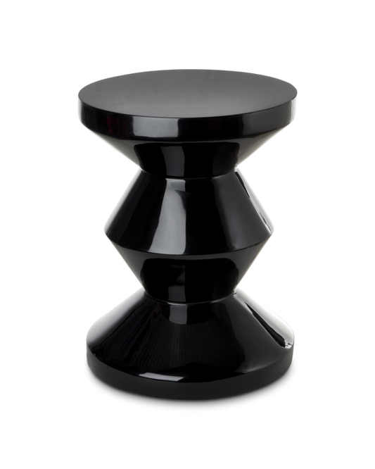 Black geometric stool on a white background