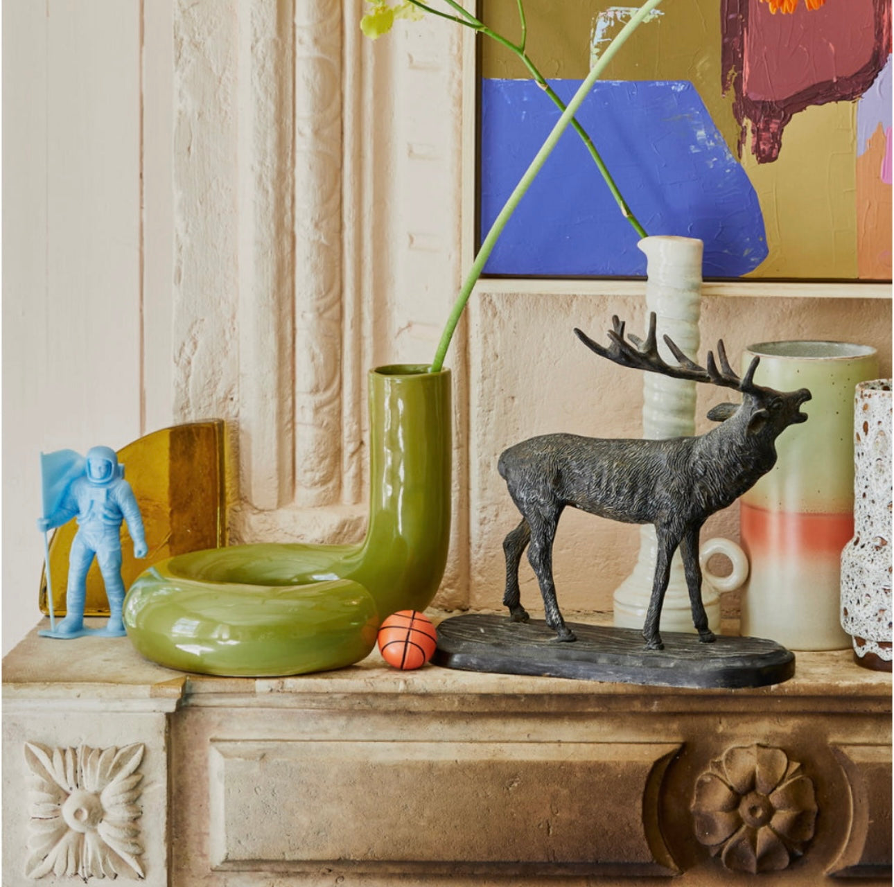 Twisted object olive green