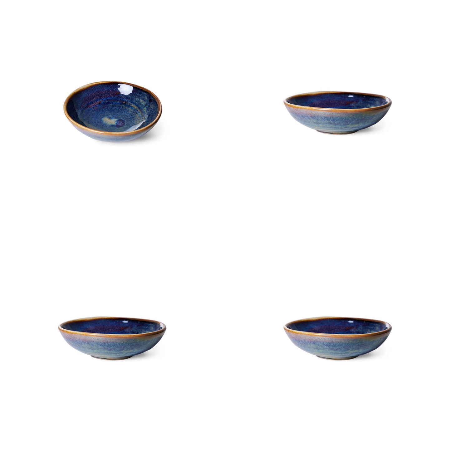 Chef ceramics - pinch bowl rustic blue (set of 4)