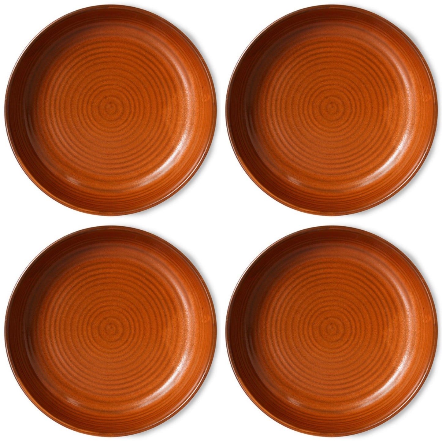 Chef ceramics - deep plate burned orange - large (set of 4)