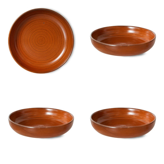 Chef ceramics - deep plate burned orange - medium (set of 4)