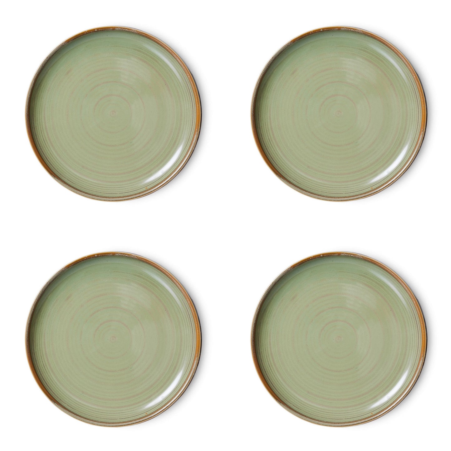 Chef ceramics side plate moss green - set of 4