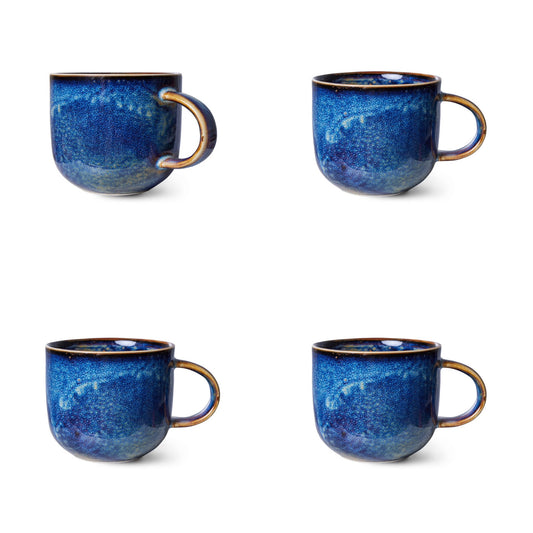 Chef ceramics mug - rustic blue (set of 4)