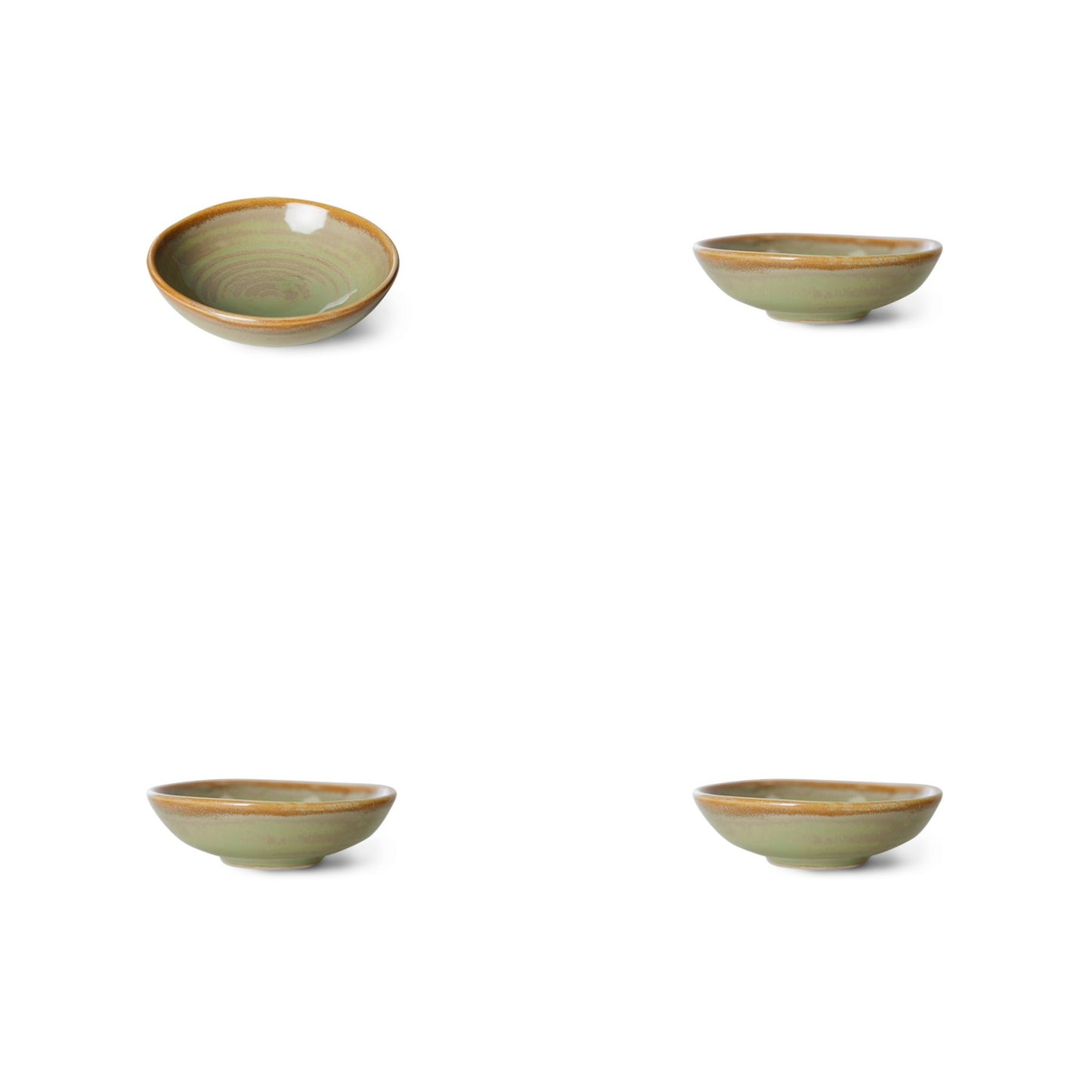 Chef ceramics - small dish moss green (set of 4)