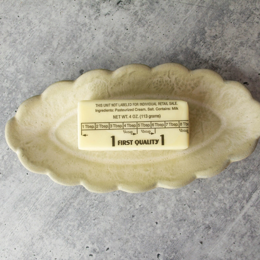 Handmade Butter Dish Cream