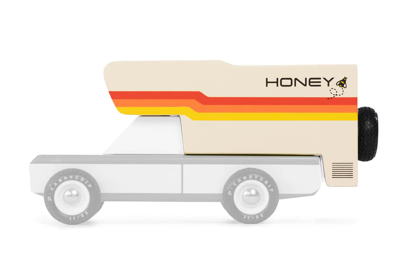 retro style wooden honeybee camper 