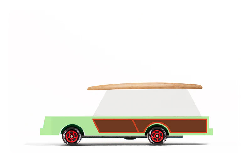 design toy wooden Surf wagon with surfboard