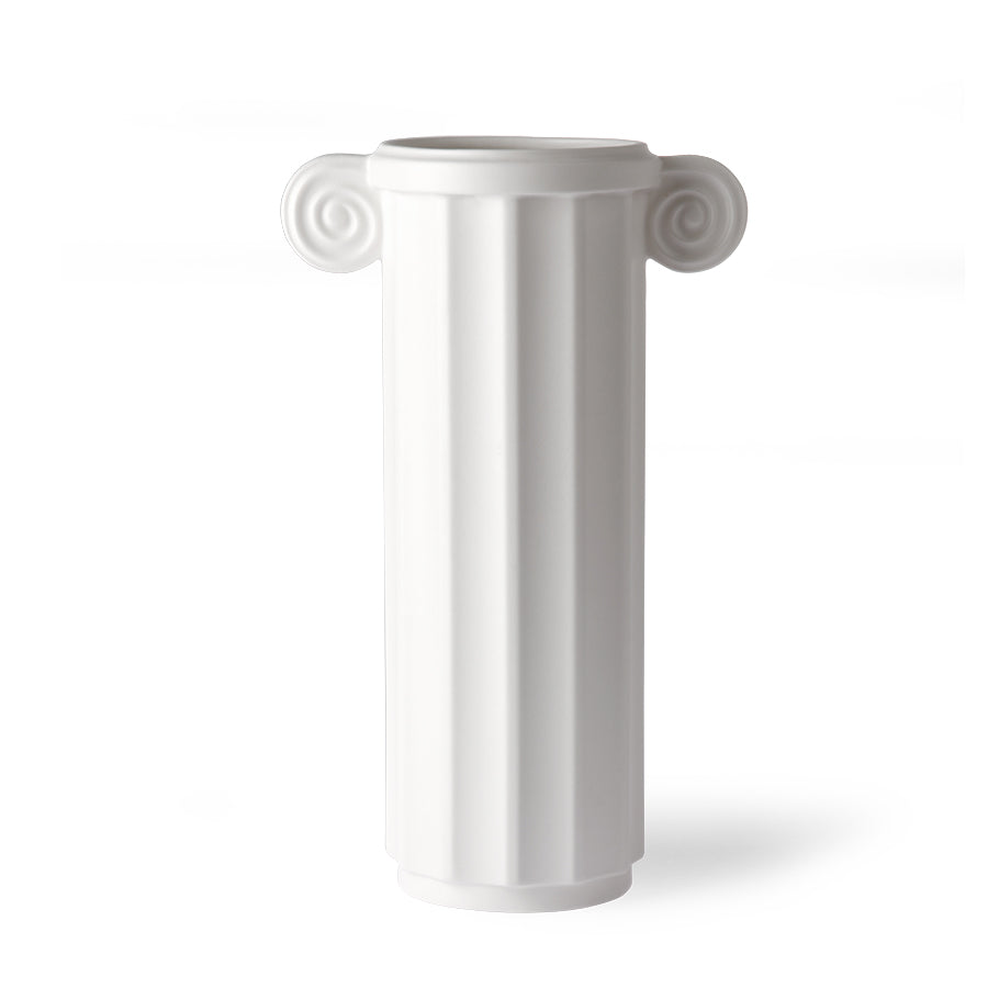 white Greek column vase