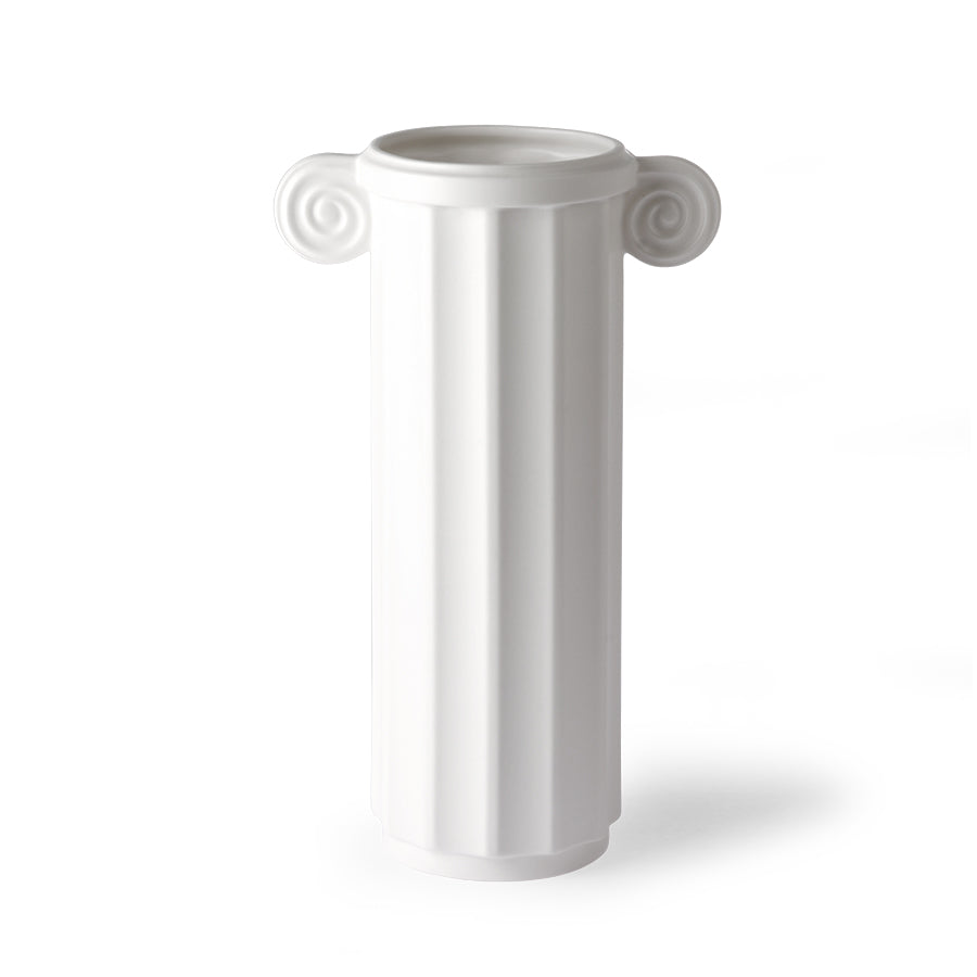 white Greek column vase