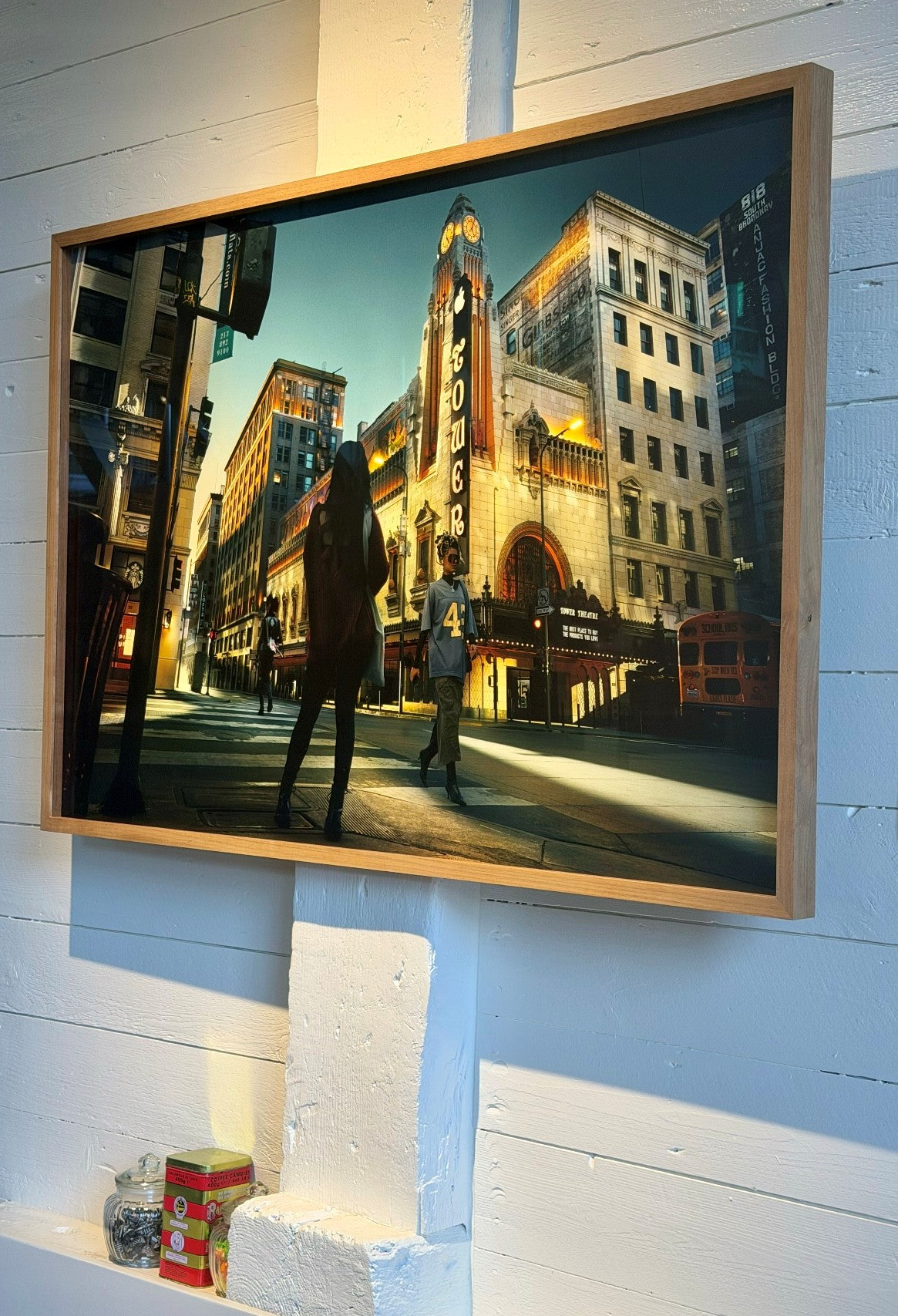 framed photo on white wall