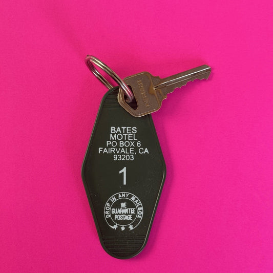 green retro style motel key fob Bates Motel