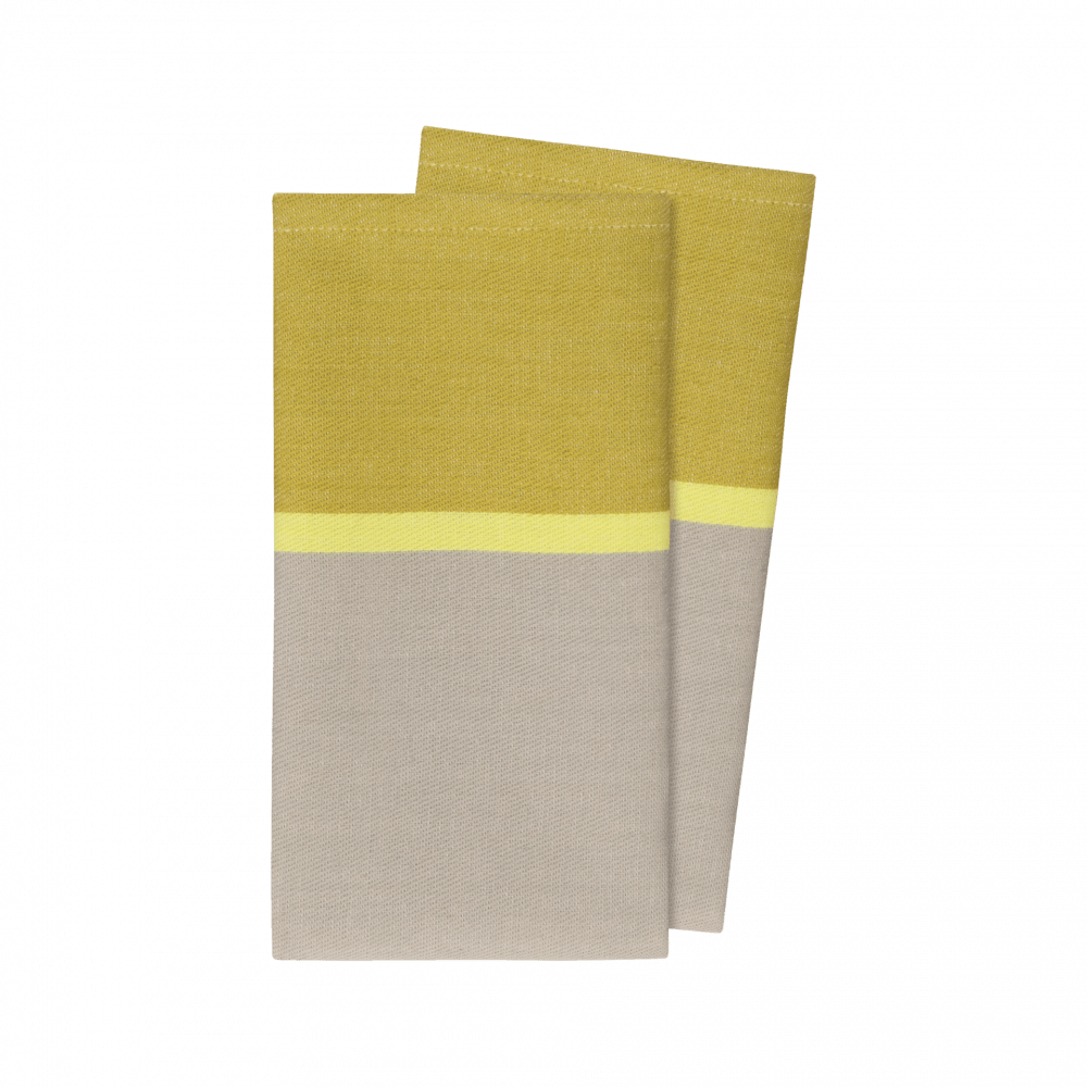 cotton napkins in two tones of yellow and light gray