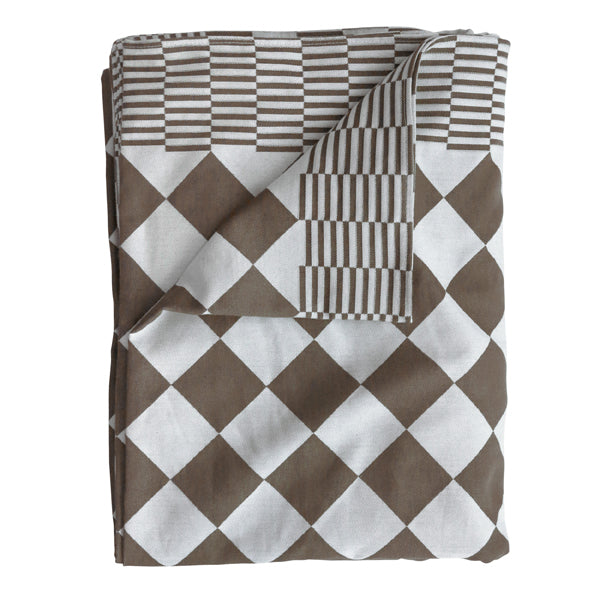 traditional Dutch brown and white checkered tablecloth