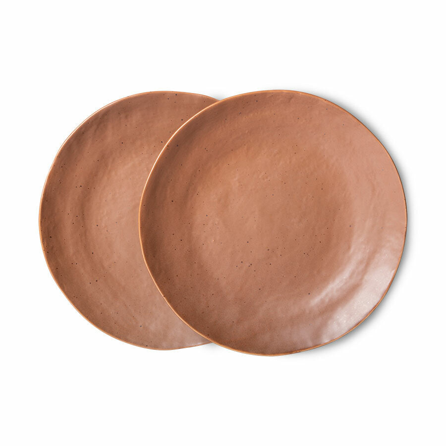organic shaped brown side plates made from porcelain