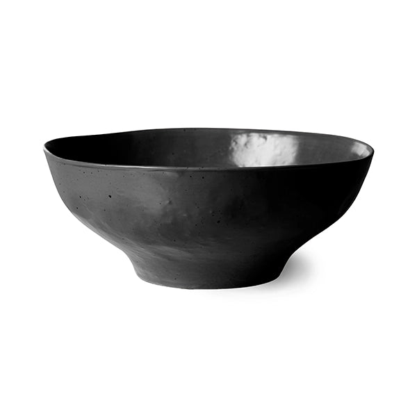 black organic shaped porcelain bowl