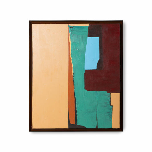 abstract painting with brown acrylic frame