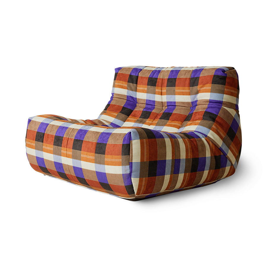 orange purple and black lounge chair