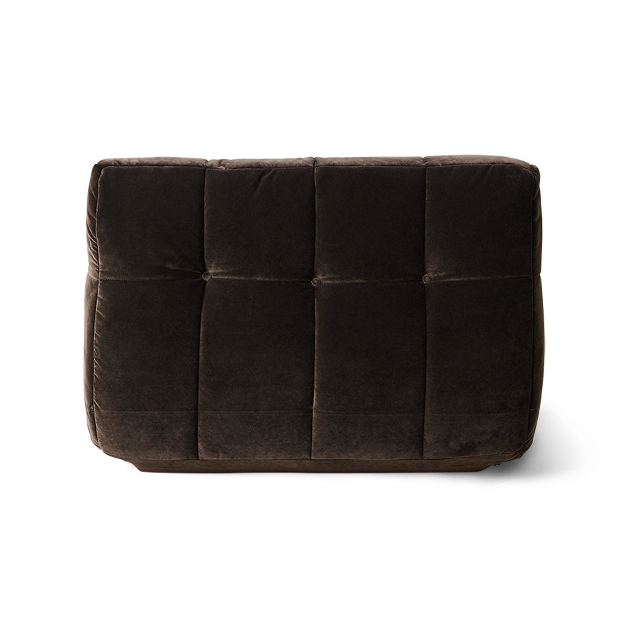 back of velvet brown element recliner lounge chair