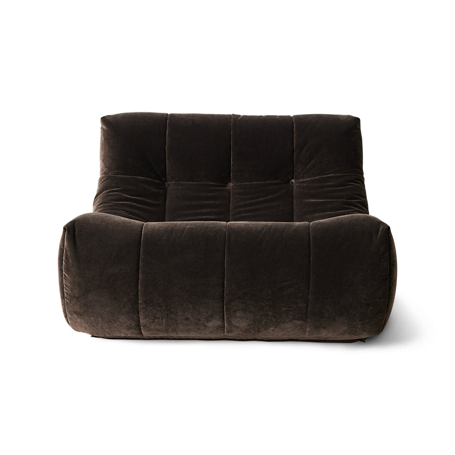 velvet brown element recliner lounge chair
