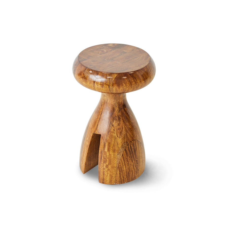 high glass chestnut wooden stool 