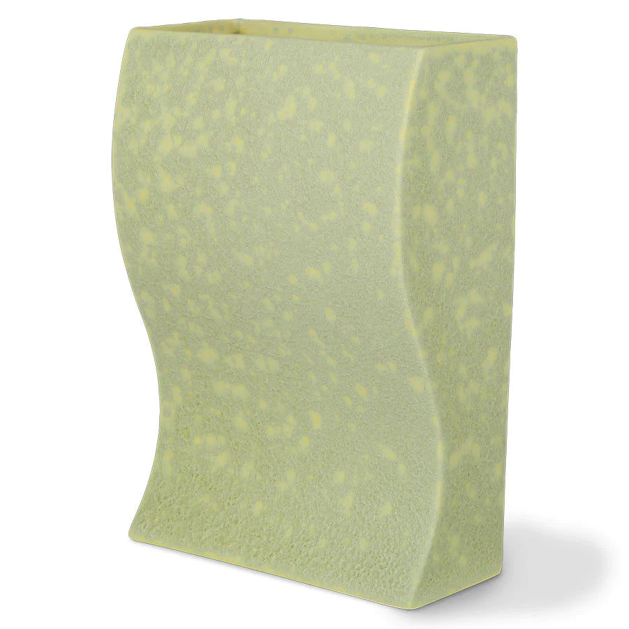 pistachio green textured block vase