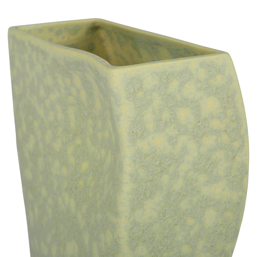 pistachio green textured block vase