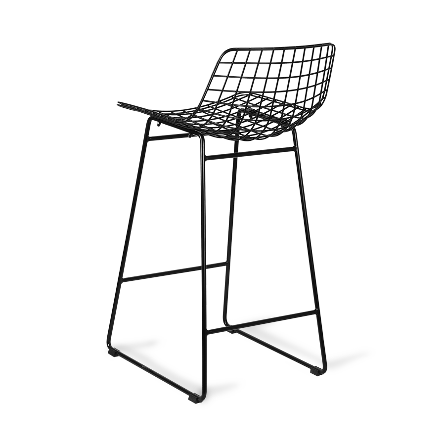 black metal wired counter stool