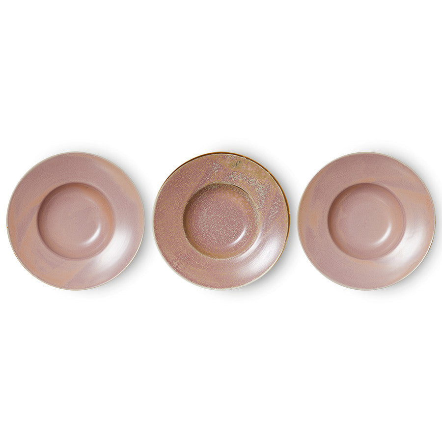 variations of outcome reactive glaze pink pasta plates